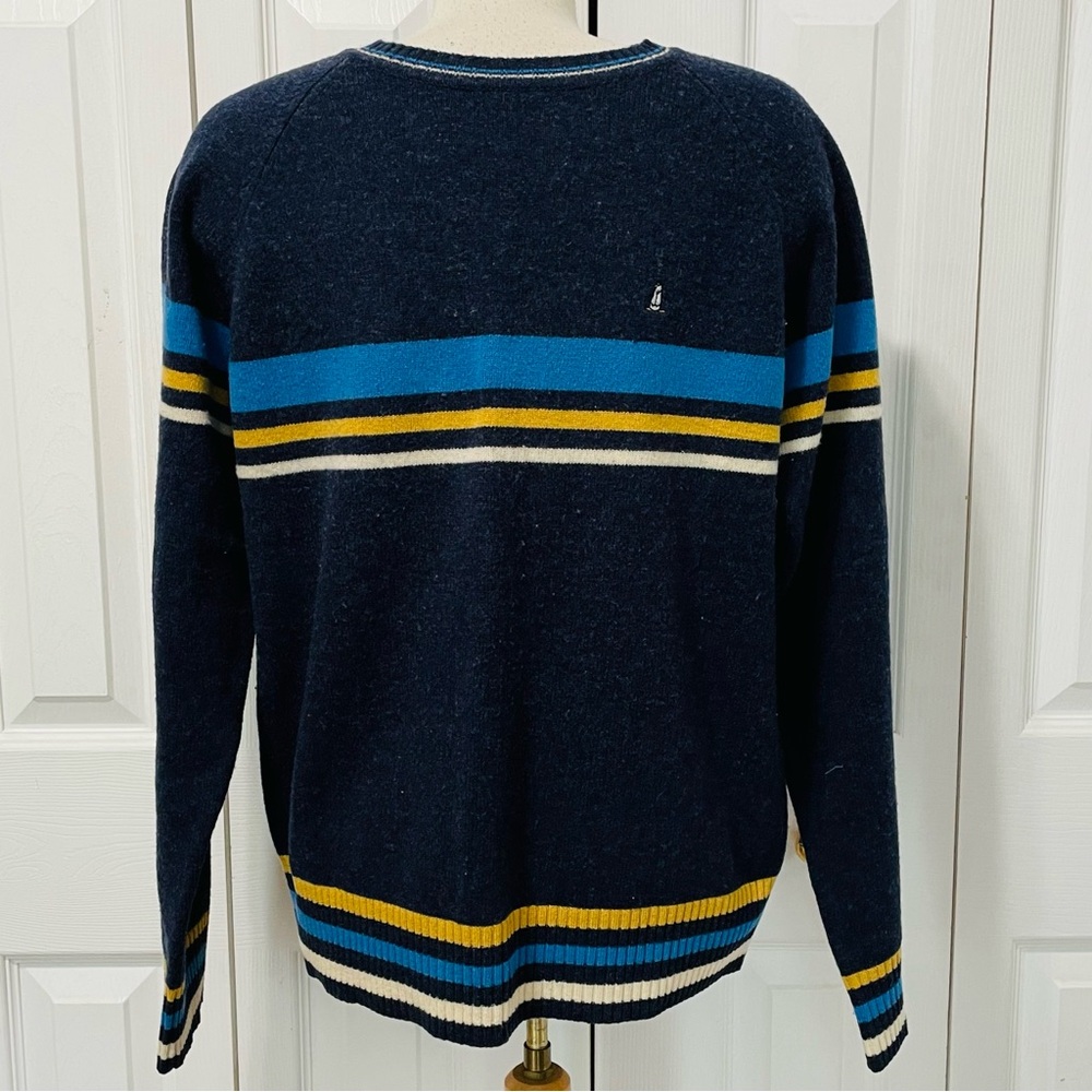Original Penguin by Munsingwear Striped Crewneck Lambs Wool Sweater